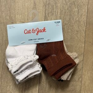Cat & Jack Men's Low-Cut Socks - White, Brown, Tan